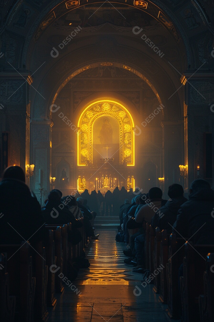 Pessoas sobre uma missa