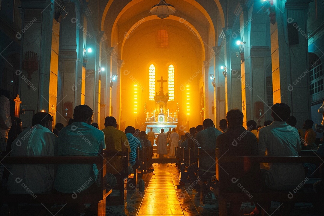 Pessoas sobre uma missa