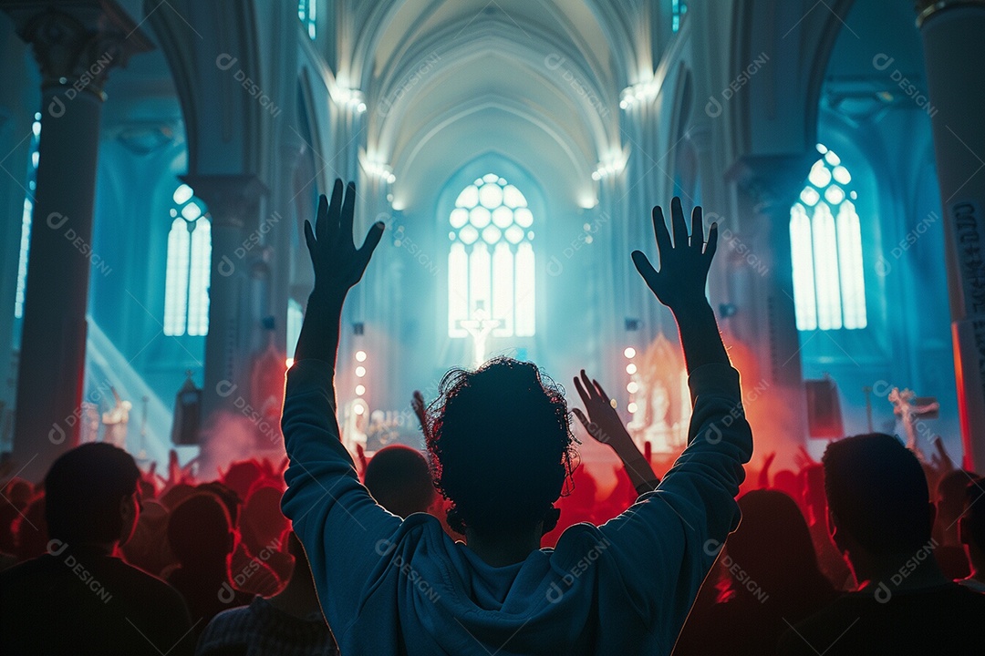 Pessoas sobre uma missa