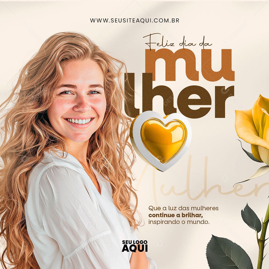 Feed Dia Internacional das Mulheres 8 de Março que a Luz Continue a Brilhar Social Media PSD Editável