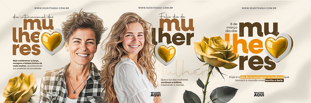 Carrossel Dia Internacional das Mulheres 8 de Março que a Luz Continue a Brilhar Social Media PSD Editável