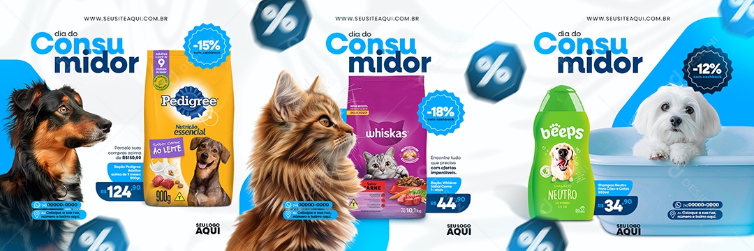 Carrossel Dia Do Consumidor 15 de Março Encontre tudo que Precisa com Ofertas Social Media PSD Editável