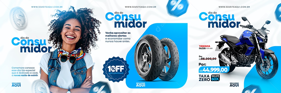 Carrossel Dia Do Consumidor 15 de Março Venha Aproveitar as Melhores Ofertas Social Media PSD Editável