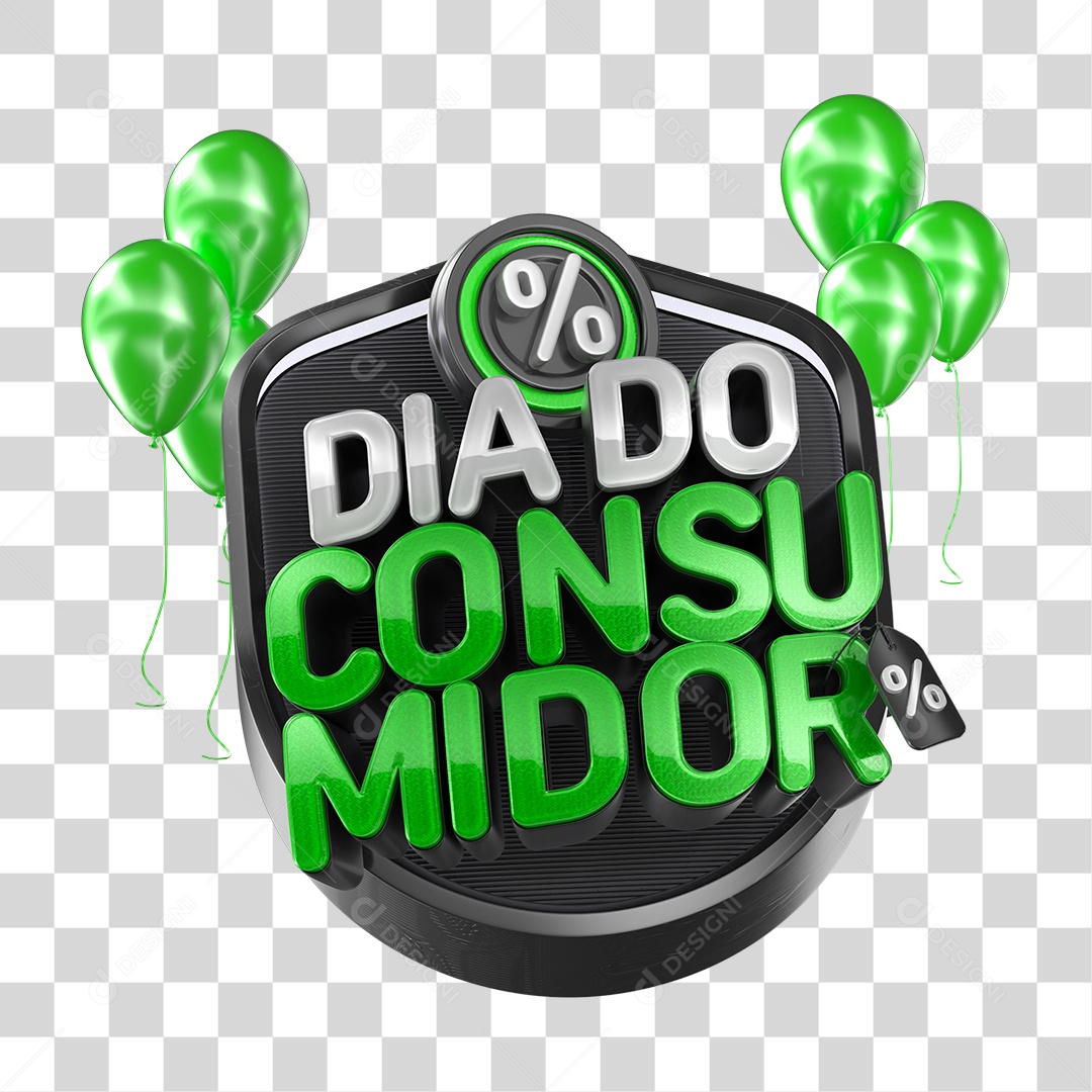 Selo 3D Dia do Consumidor PNG Transparente