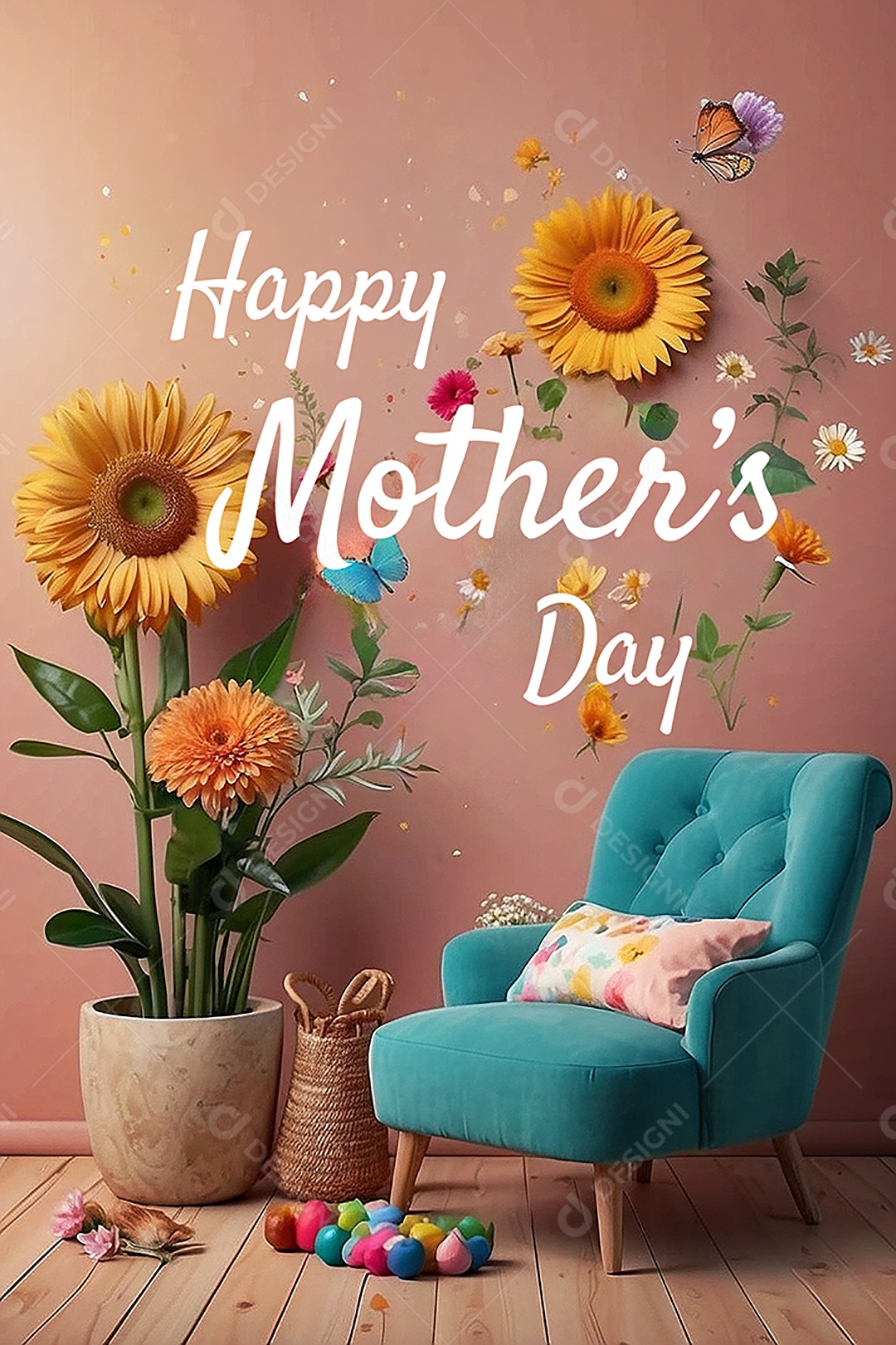 Dia das Mães Interação entre uma mãe feliz e seus filhos IA generativa