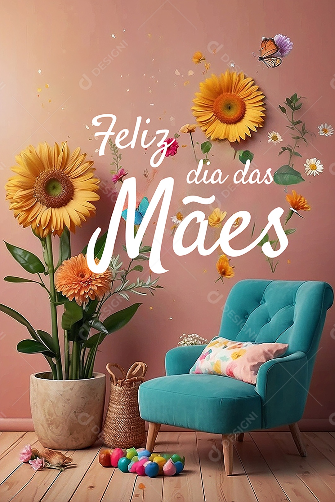 Dia das Mães Interação entre uma mãe feliz e seus filhos IA generativa