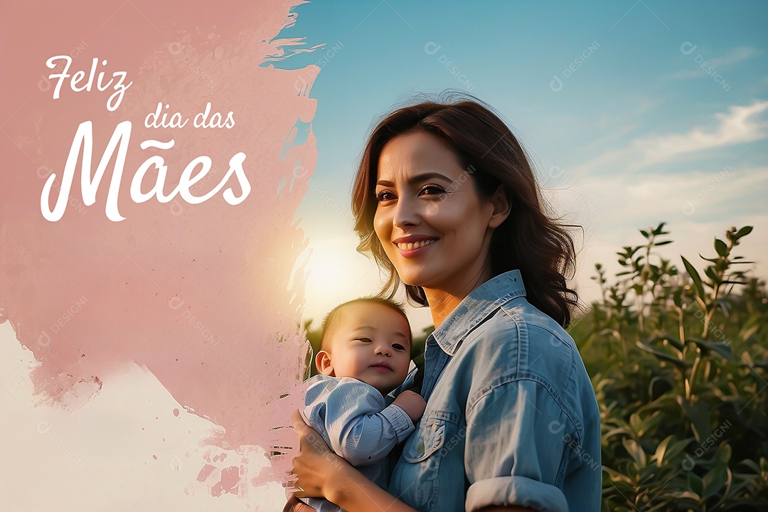 Dia das Mães Interação entre uma mãe feliz e seus filhos IA generativa