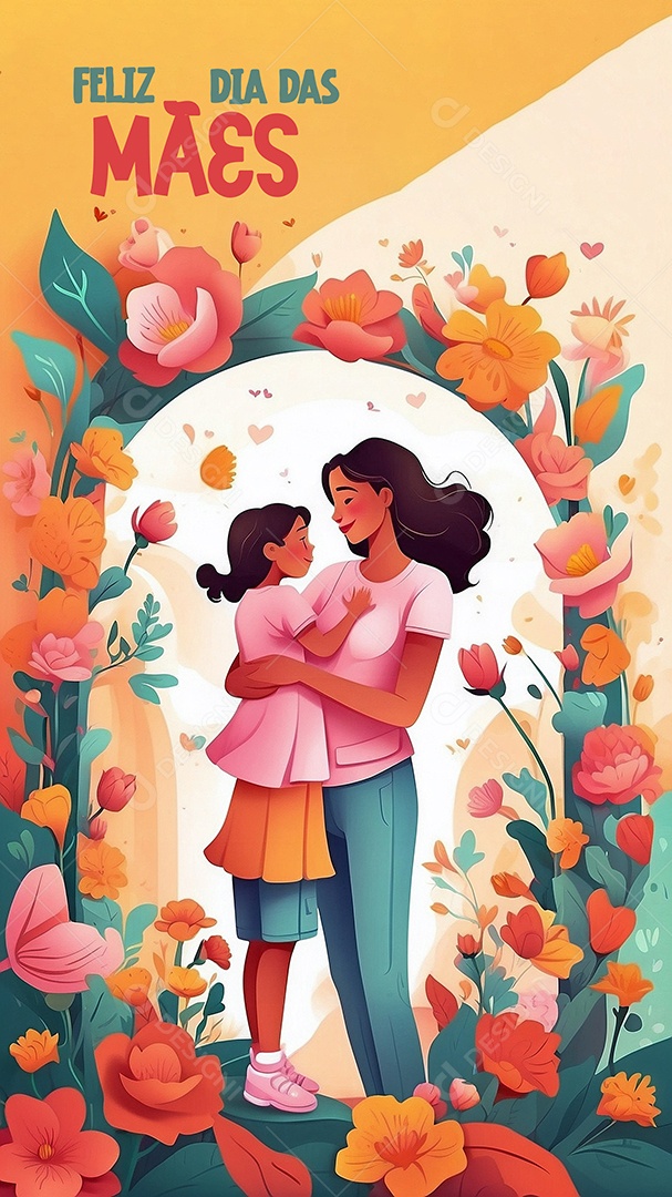 Dia das Mães Interação entre uma mãe feliz e seus filhos IA generativa