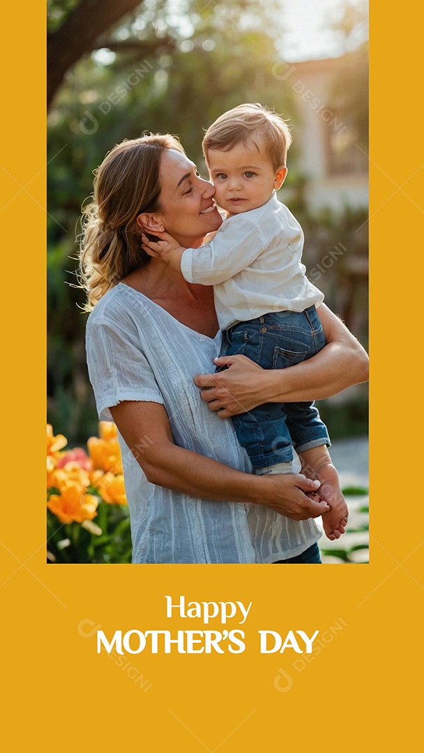 Dia das Mães Interação entre uma mãe feliz e seus filhos IA generativa