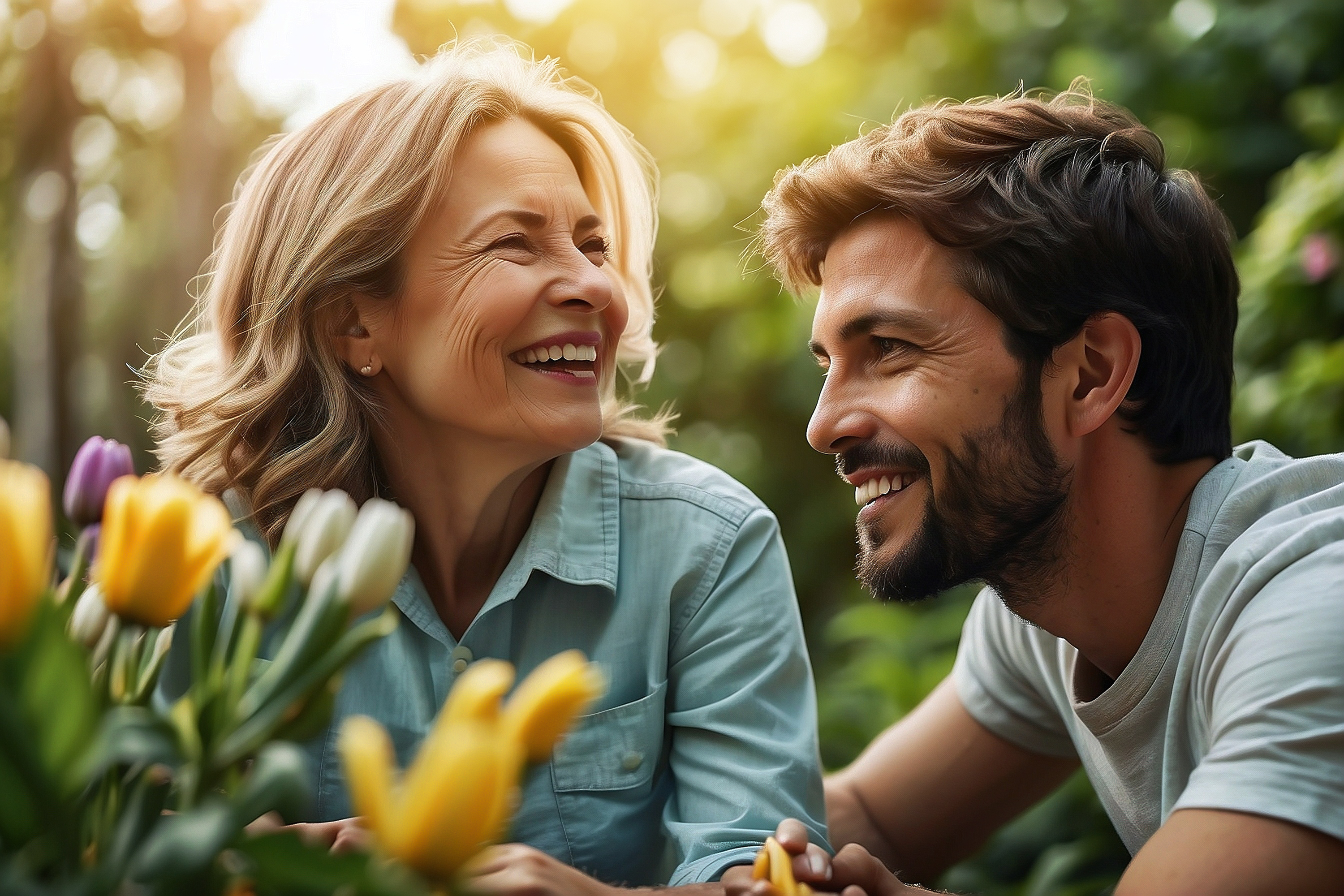 Dia das Mães Interação entre uma mãe feliz e seus filhos