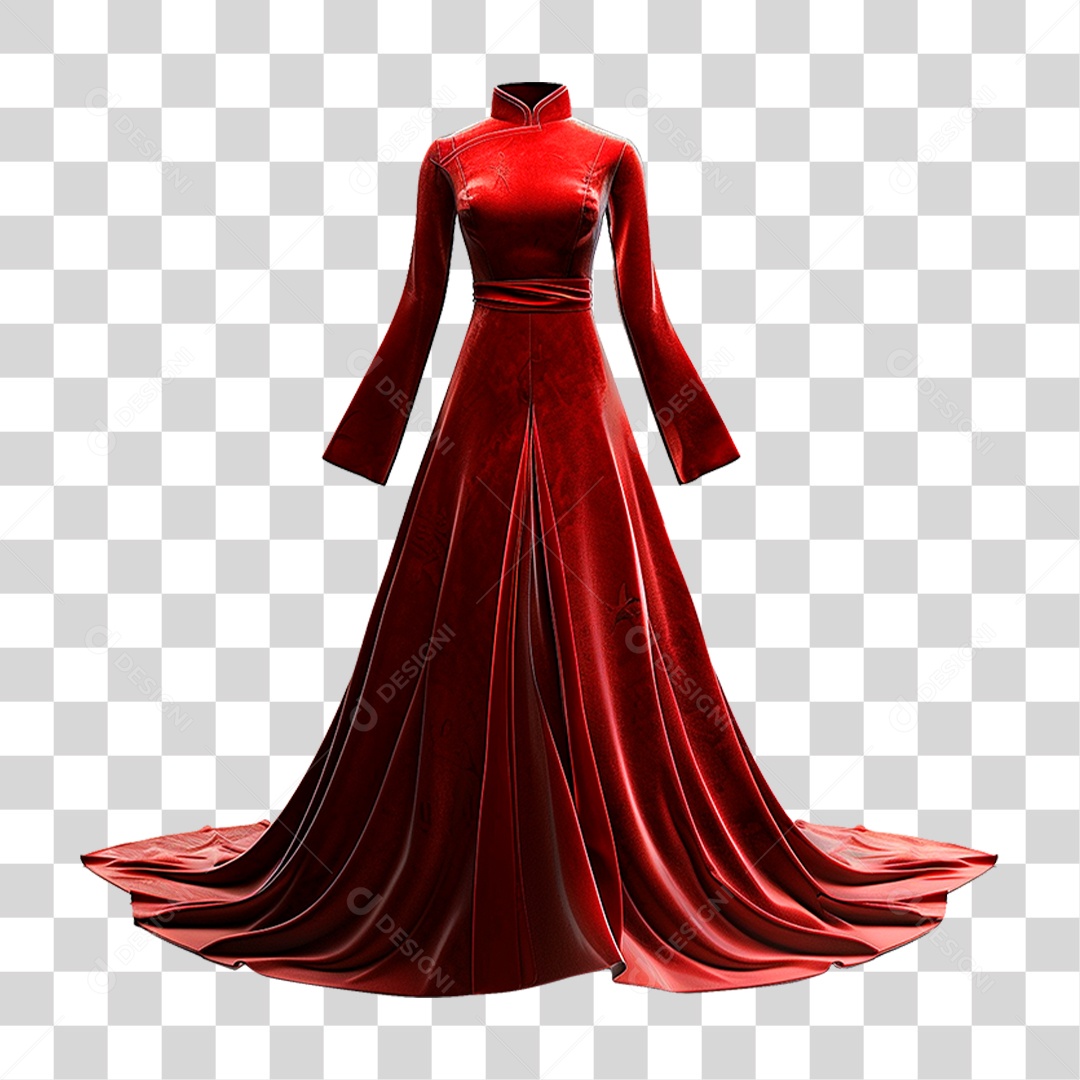 Vestido Vermelho PNG Transparente