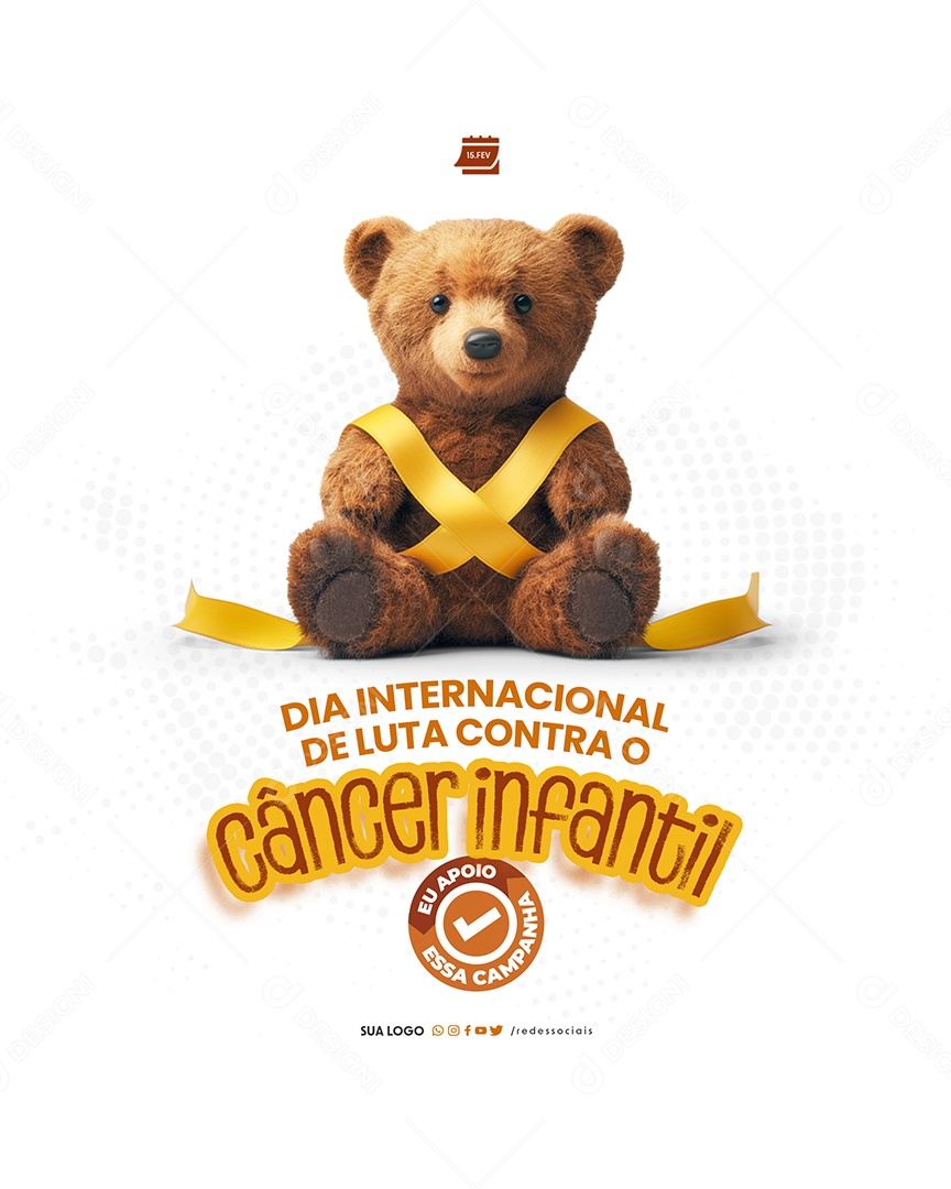Dia internacional de Luta Contra o Câncer Infantil Eu apoio essa Campanha Social Media PSD Editável