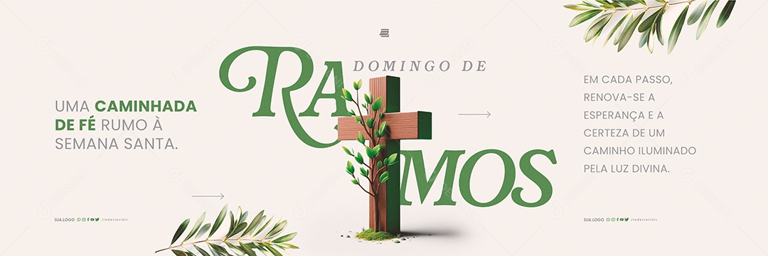 Carrossel Domingo de Ramos Uma Caminhada de fé Social Media PSD Editável