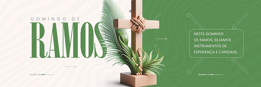 Carrossel Domingo de Ramos Sejamos instrumentos esperança e caridade Social Media PSD Editável