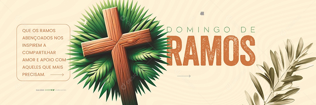 Carrossel Domingo de Ramos Inspire a Compartilhar Social Media PSD Editável