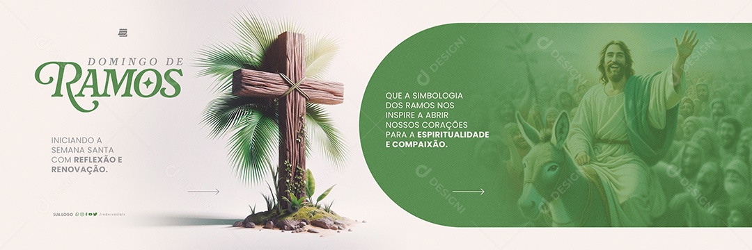 Carrossel Domingo de Ramos Iniciando a Semana Santa Social Media PSD Editável