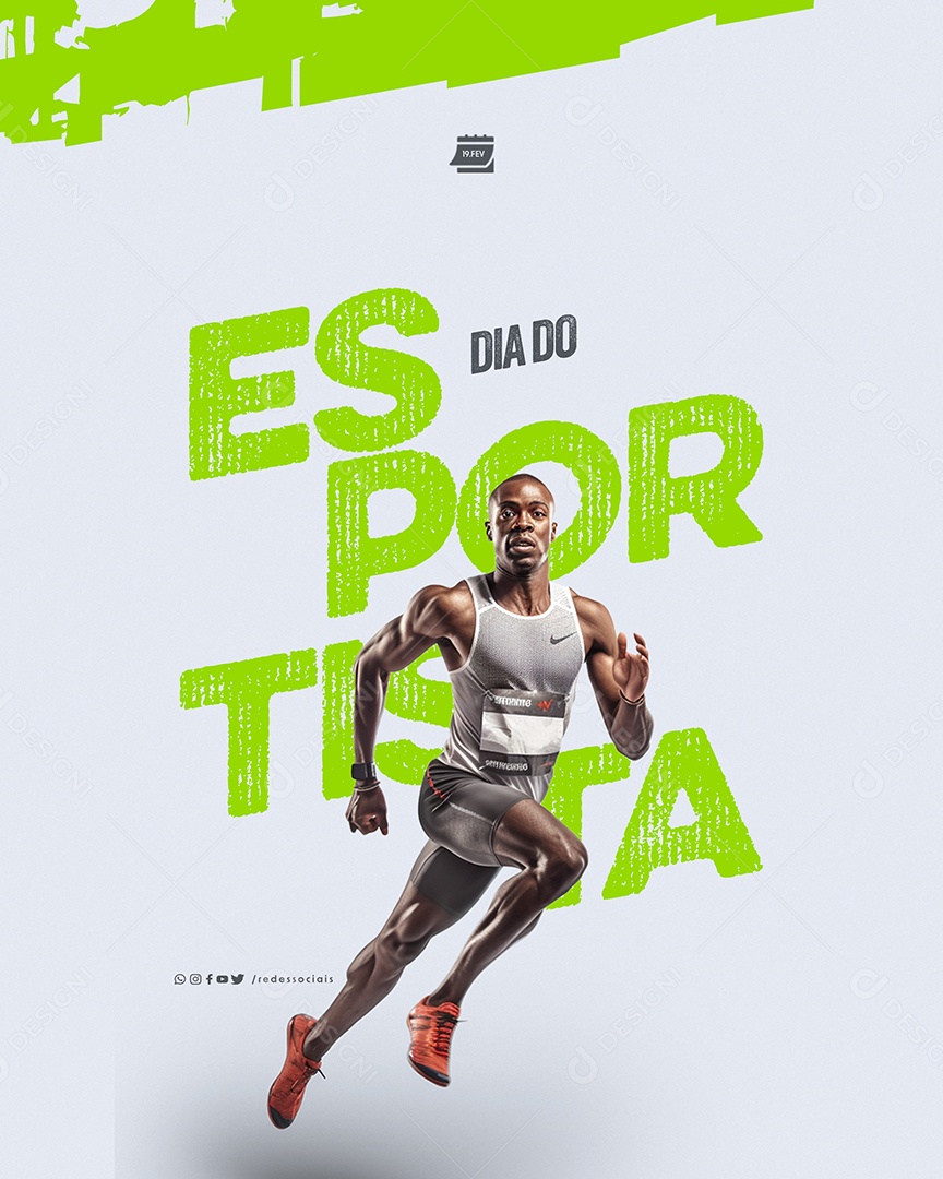 Dia do Esportista 19 de Fevereiro Social Media PSD Editável