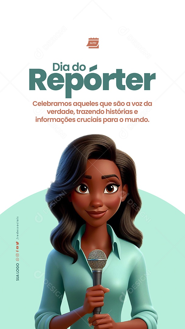 Story Dia do Repórter 16 de Fevereiro Social Media PSD Editável