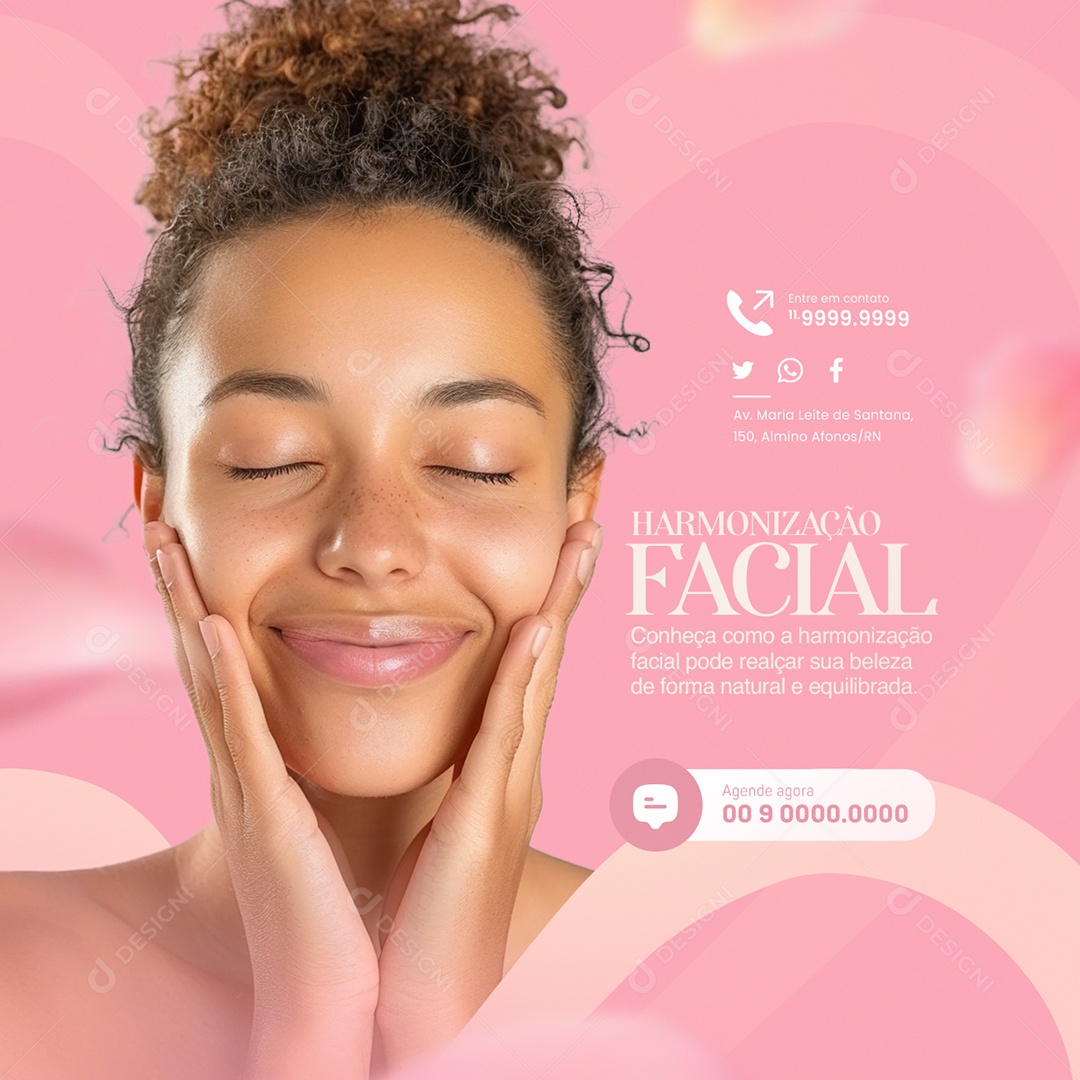 Clínica Estética Harmonização Facial Agende agora Social Media PSD Editável