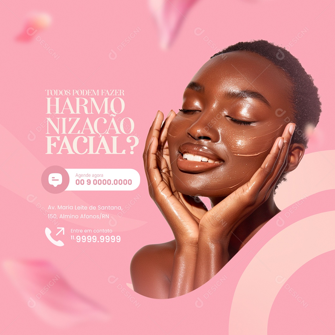 Clínica Estética Todos podem fazer Harmonização Facial Social Media PSD Editável