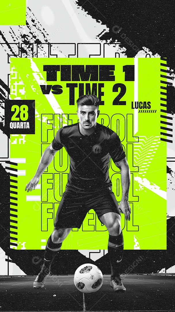 Story Jogo de Futebol Time 1 VS Time 2 Social Media PSD Editável