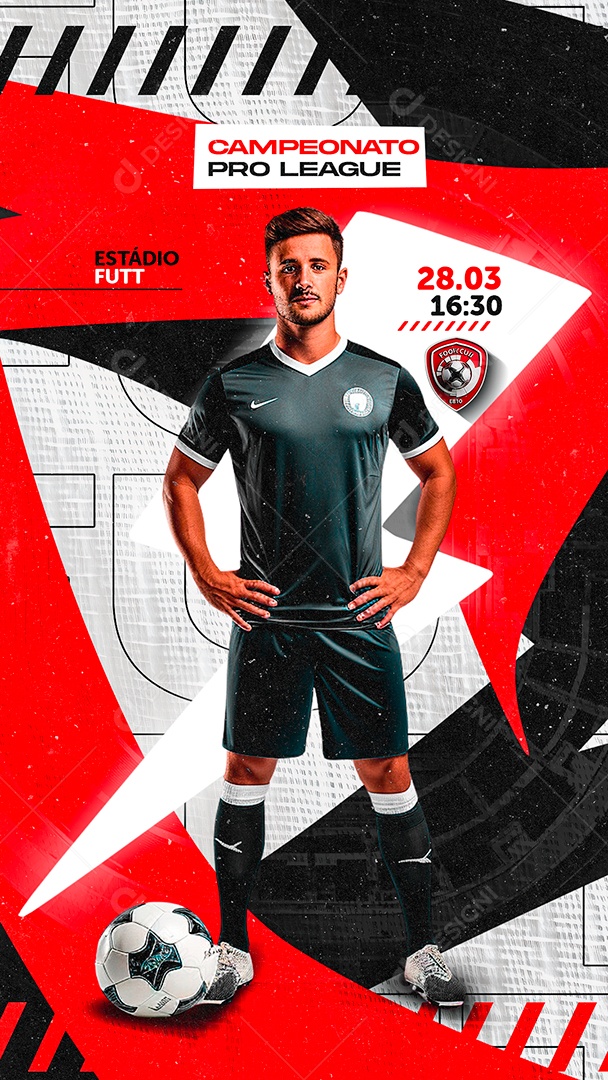 Story Flyer de Futebol Campeonato Pro League Social Media PSD Editável