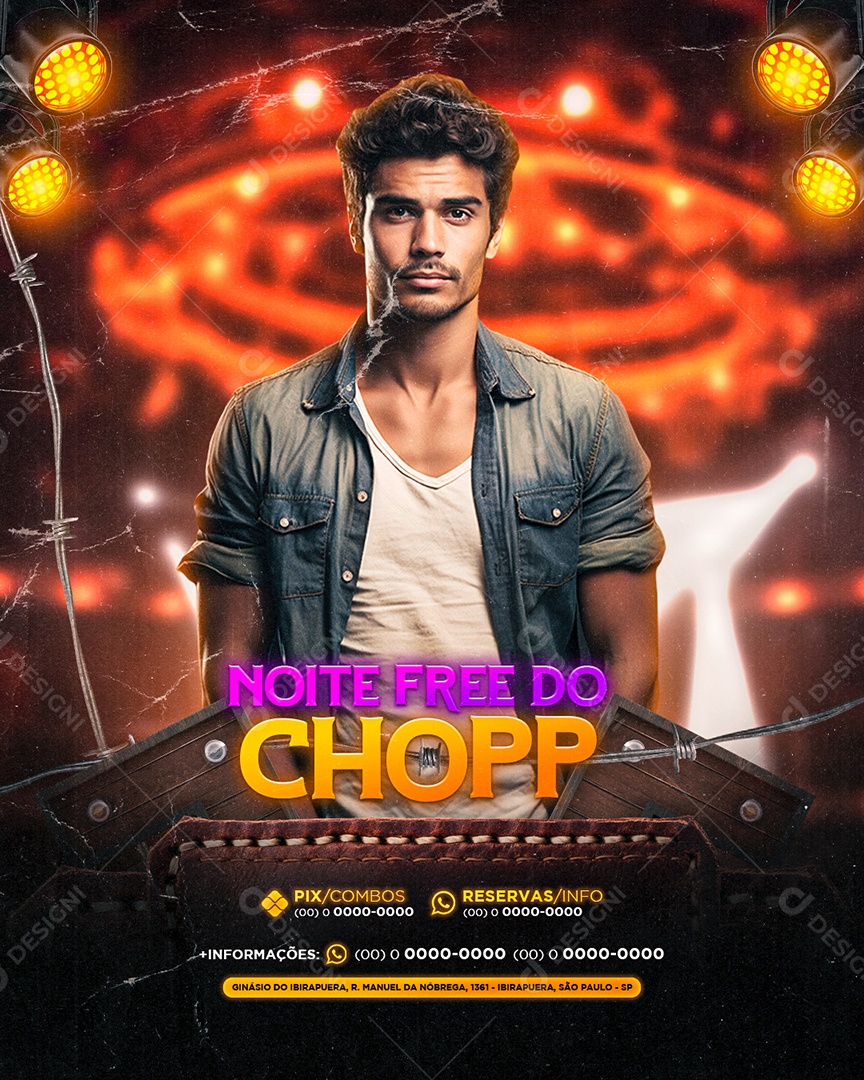 Flyer Noite free do Chopp Social Media PSD Editável