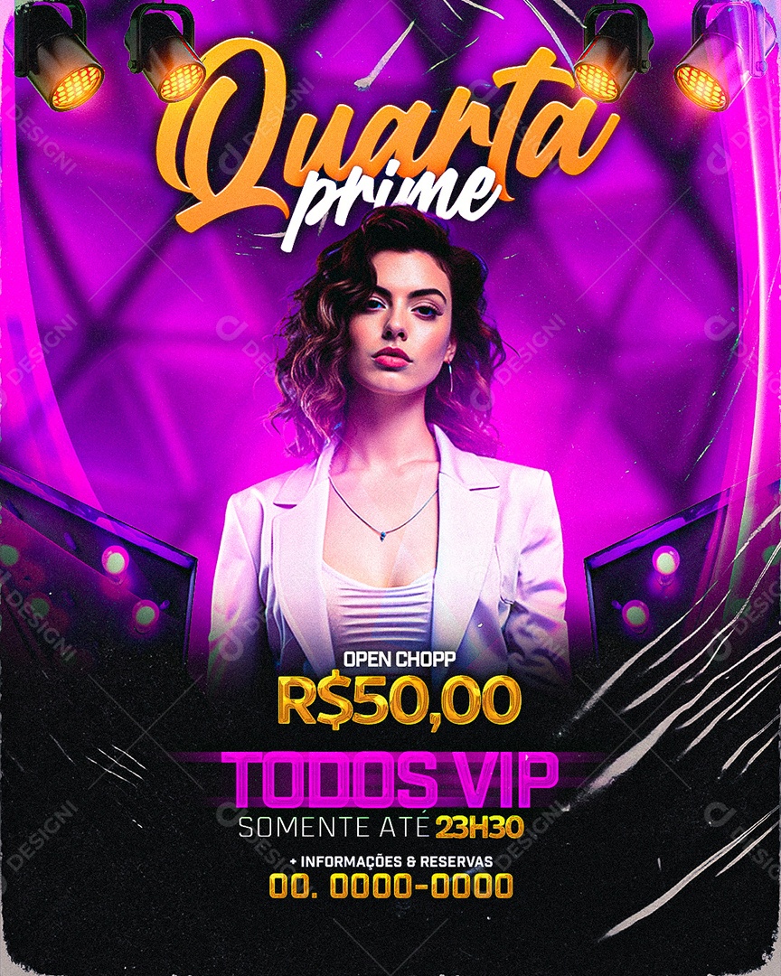 Flyer Quarta prime Todos Vip Social Media PSD Editável