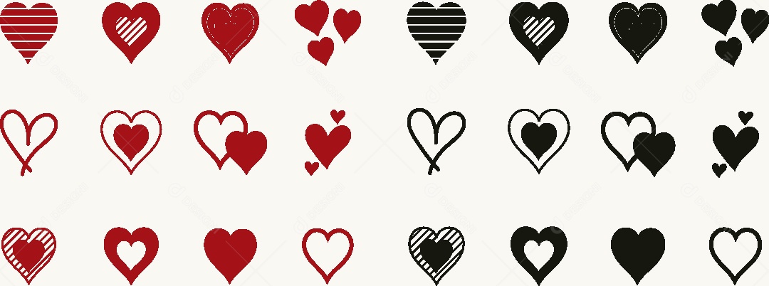 Conjunto de Corações Vetor EPS