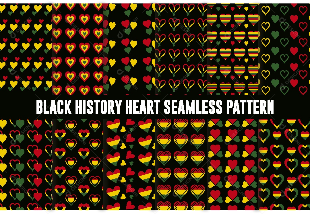 Conjunto de Padrão da Historia Negra Ilustração Vetor EPS