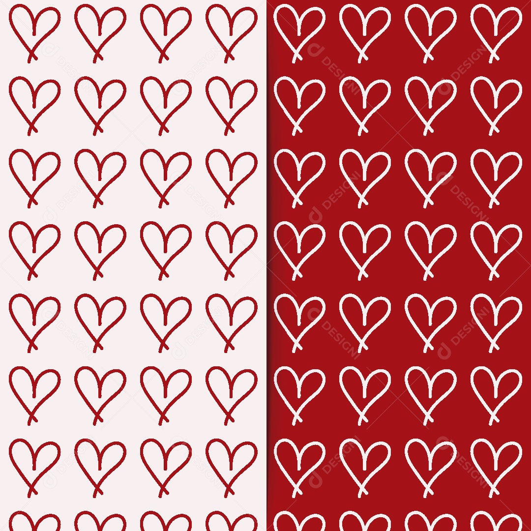 Padrão de Corações Ilustração Vetor EPS