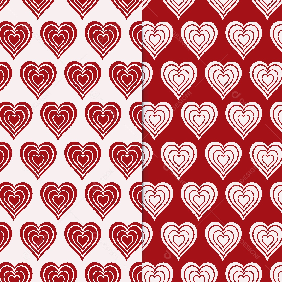 Padrão de Corações Ilustração Vetor EPS