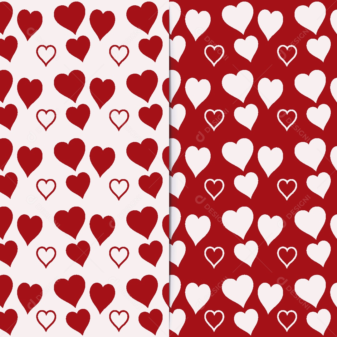 Padrão de Corações Ilustração Vetor EPS