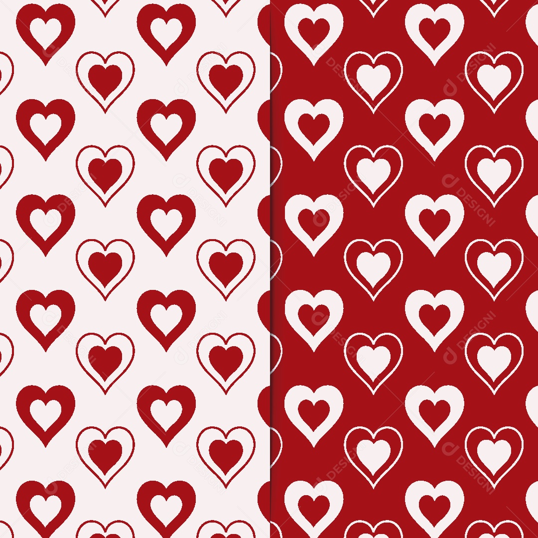 Padrão de Corações Ilustração Vetor EPS