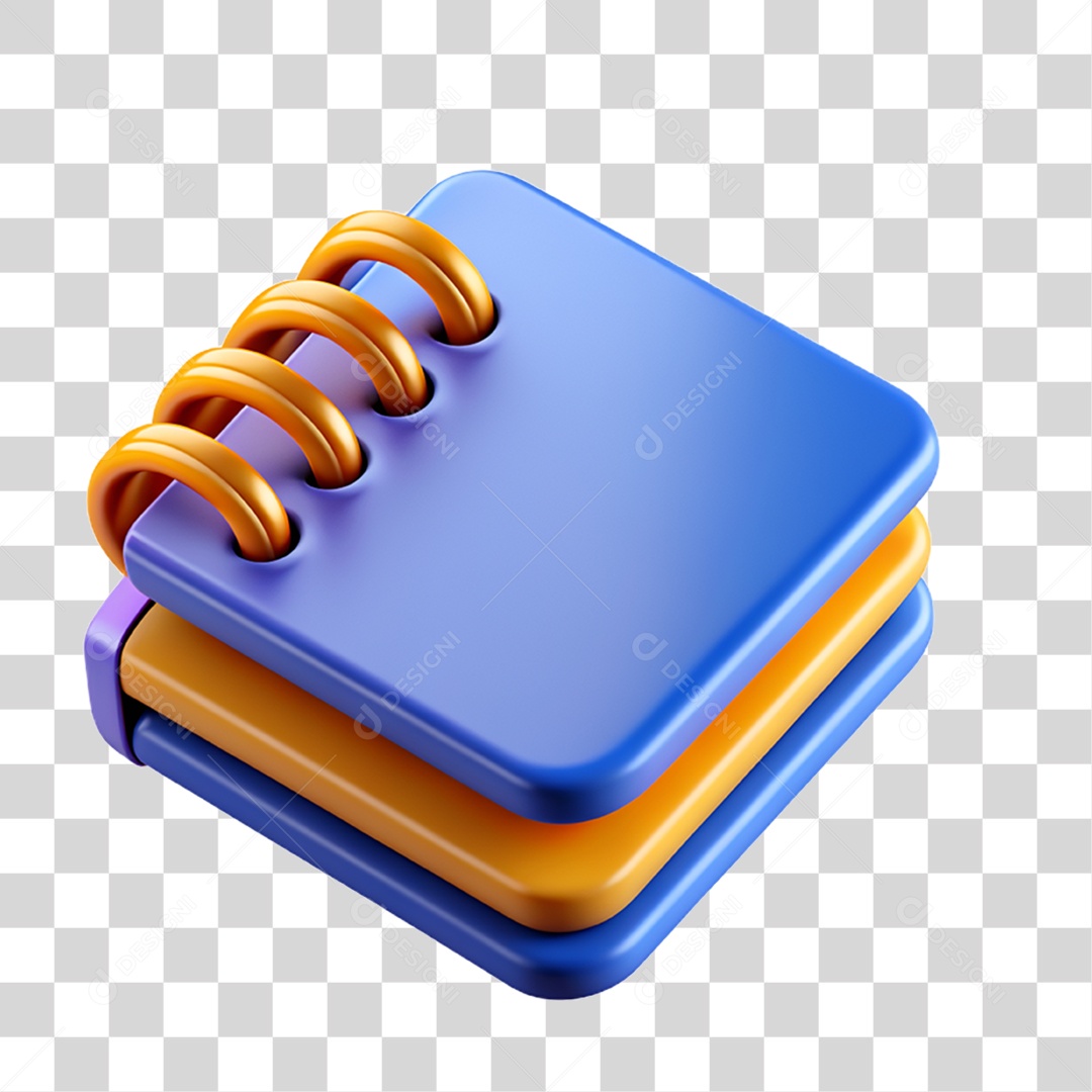 Elemento 3D Agendas Escritas PNG Transparente