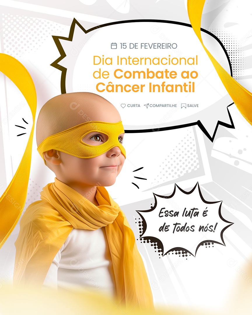 International Children's Cancer Day February 15th Essa Struggle Social Media PSD Editable