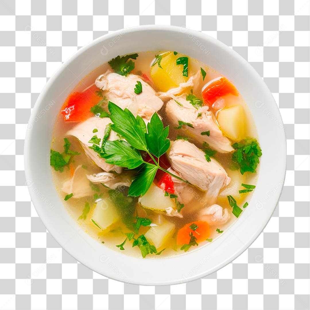Sopa de Frango com Legumes PNG Transparente