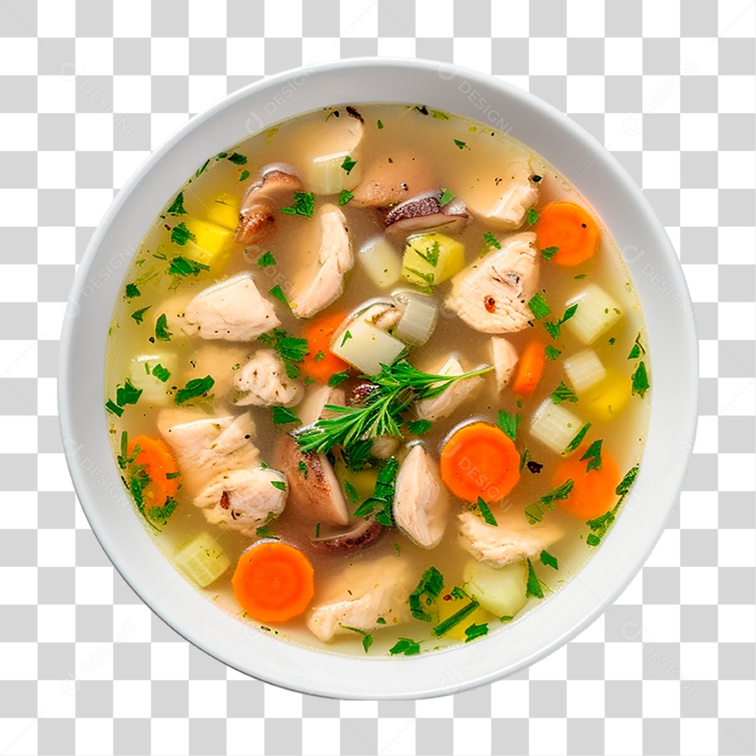 Sopa de Frango com Legumes PNG Transparente