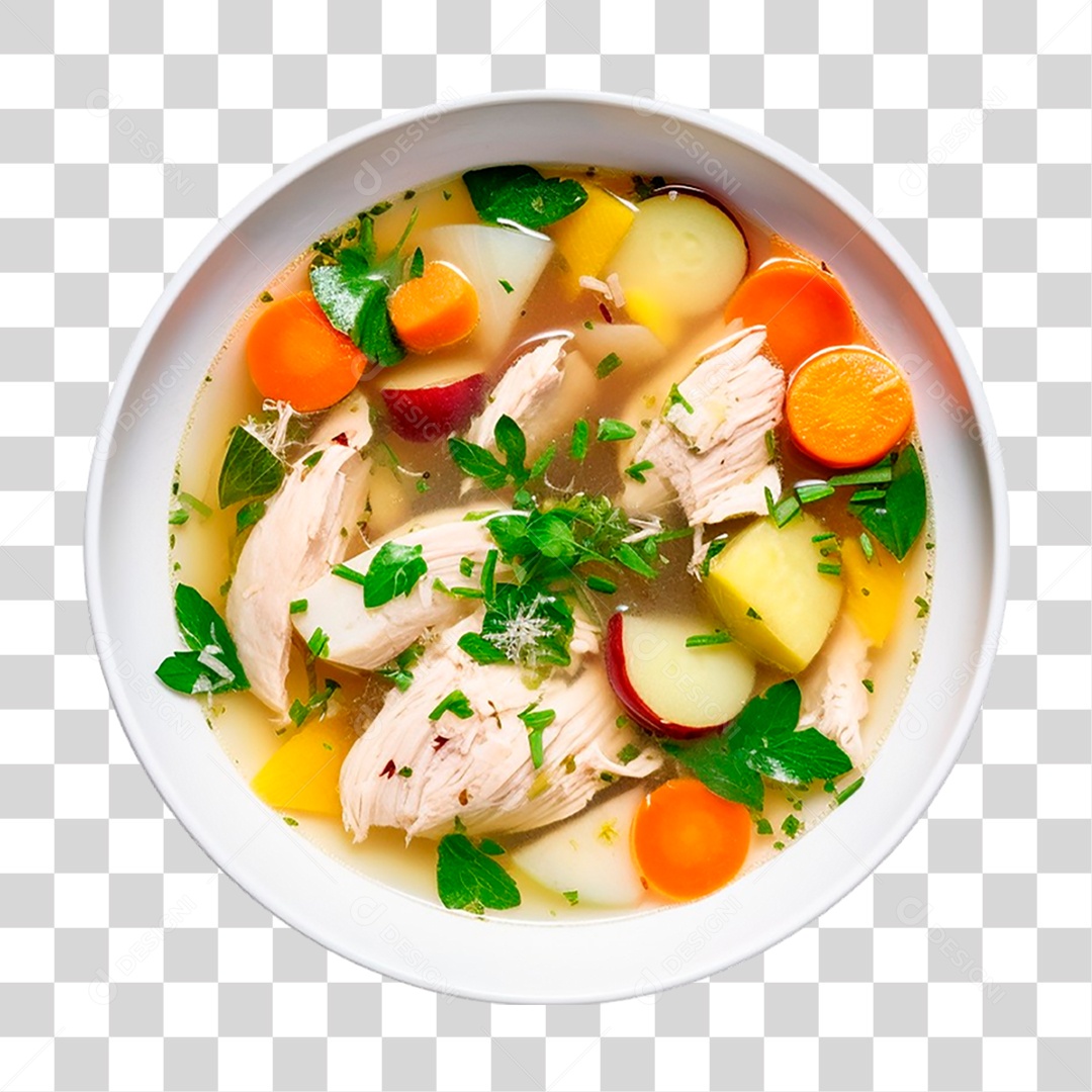 Sopa de Frango com Legumes PNG Transparente