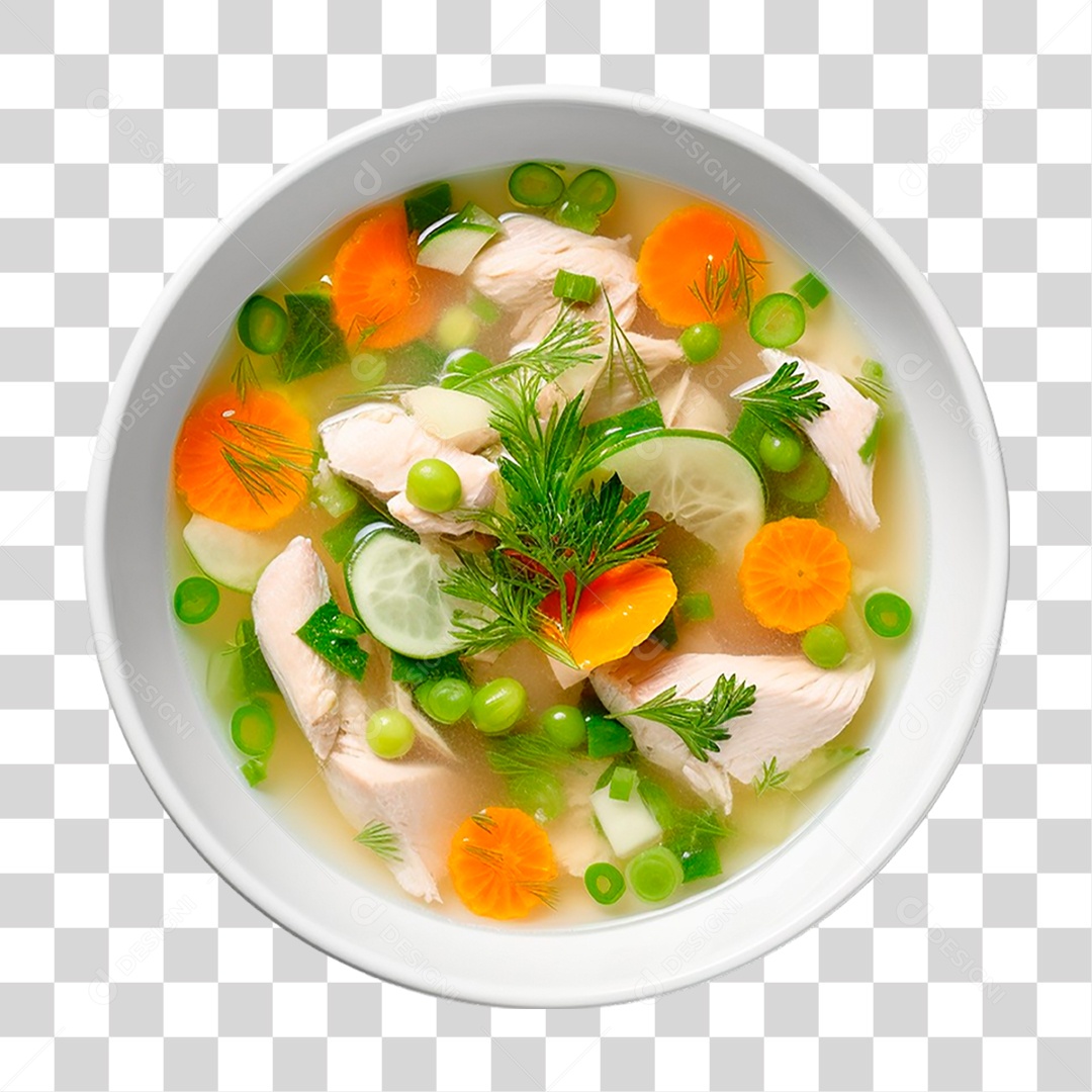 Sopa de Frango com Legumes PNG Transparente
