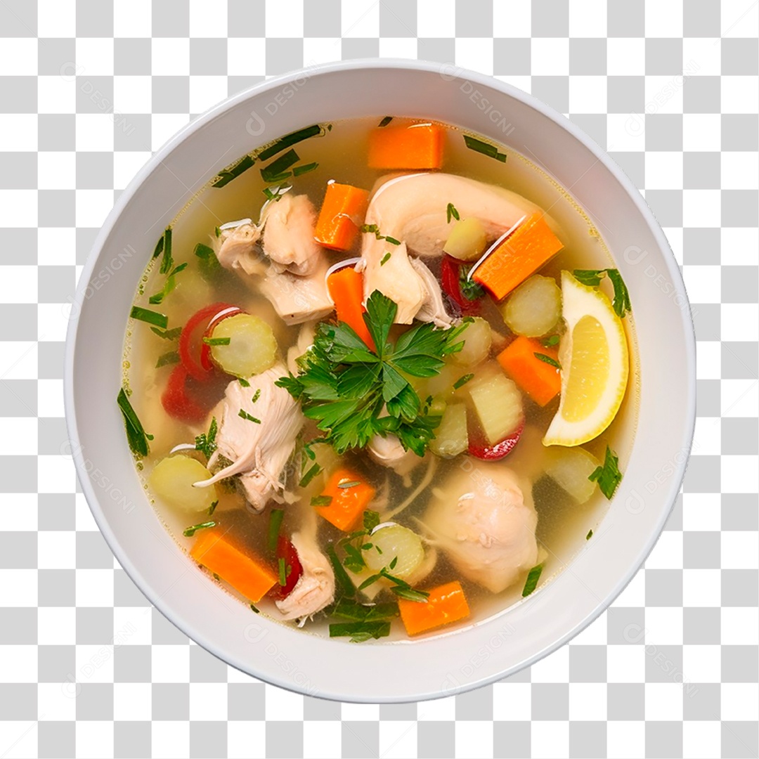 Sopa de Frango com Legumes PNG Transparente