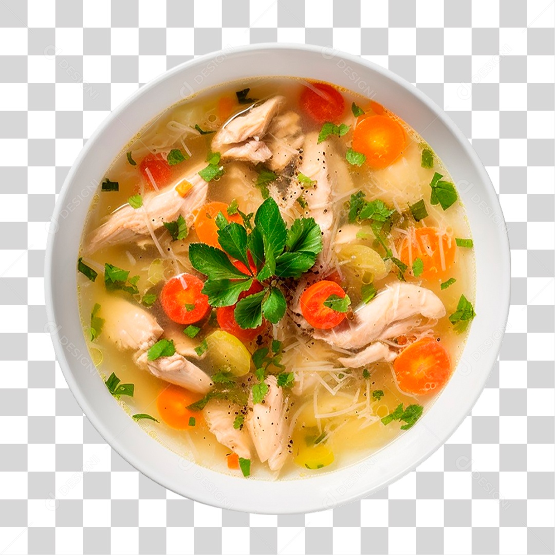 Sopa de Frango com Legumes PNG Transparente