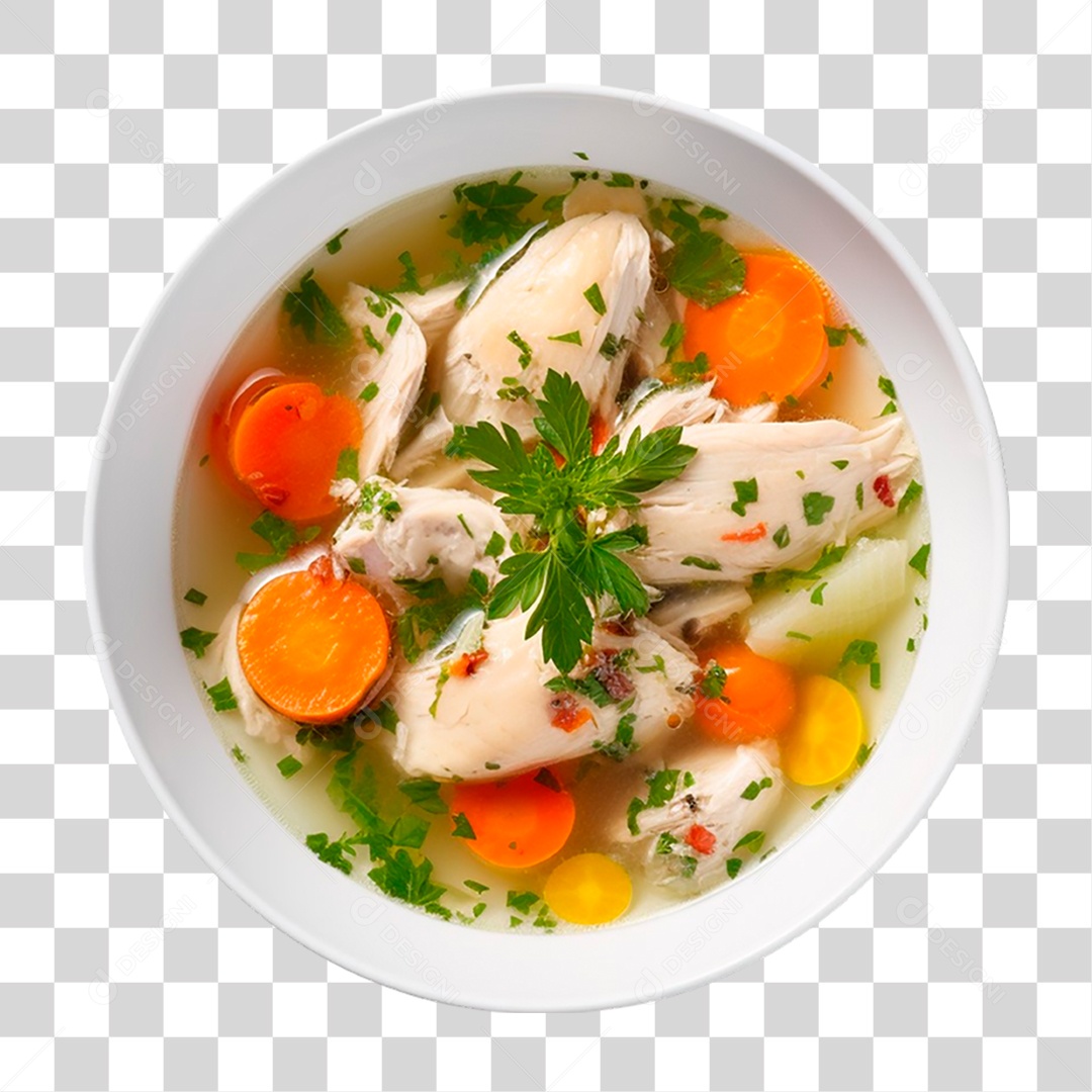 Sopa de Frango com Legumes PNG Transparente
