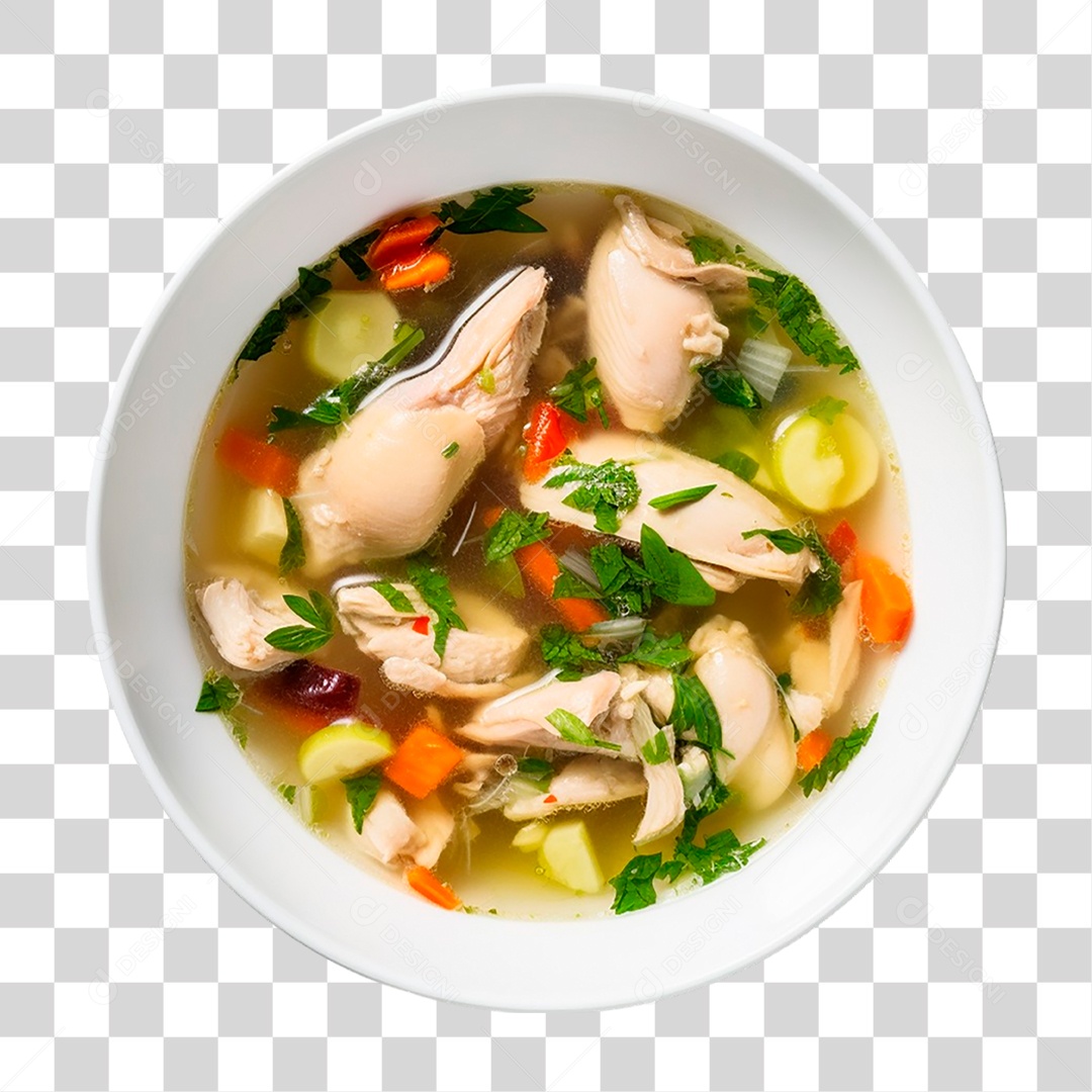 Sopa de Frango com Legumes PNG Transparente