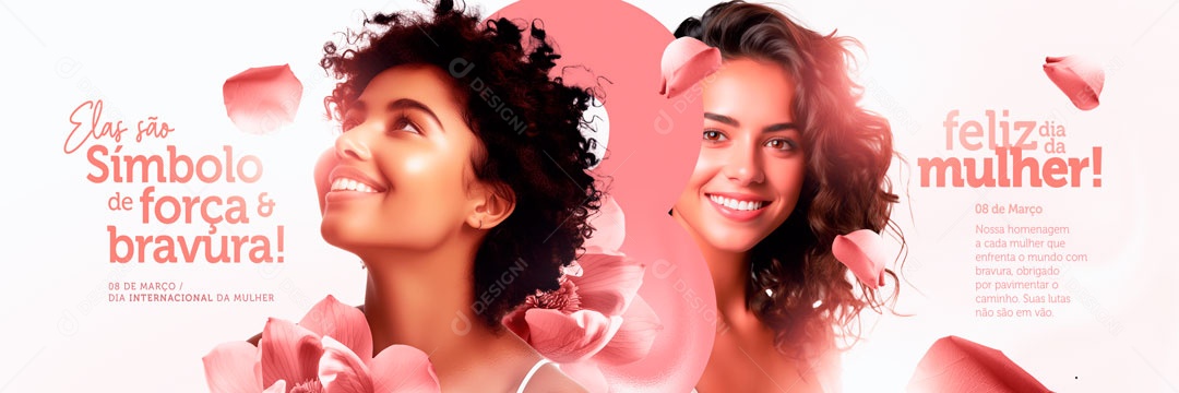 Carrossel Dia Internacional das Mulheres 8 de Março Símbolo de Força e Bravura Social Media PSD Editável