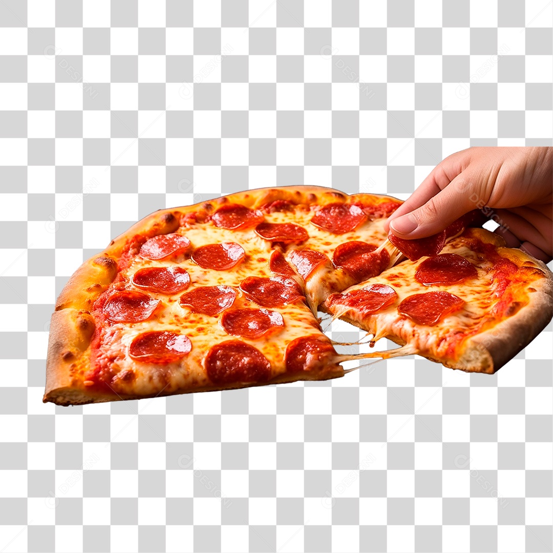 Mão Segurando Pizza PNG Transparente