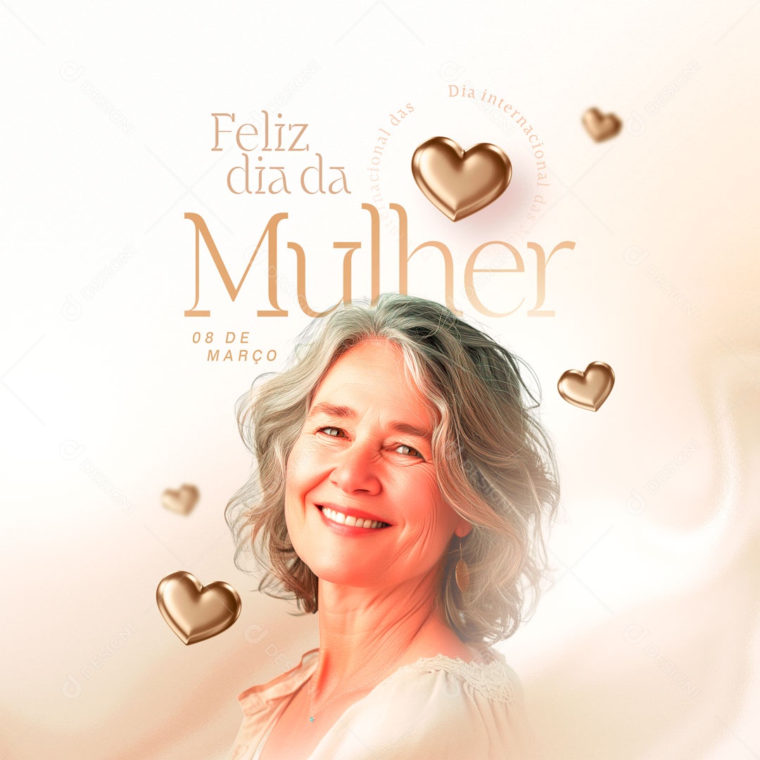 Feliz Dia Internacional das Mulheres 8 de Março Social Media PSD Editável