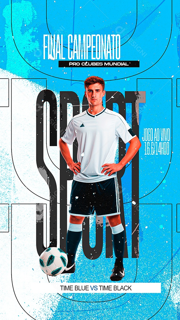 Story Flyer Final Campeonato Pro Clubes Mundial Social Media PSD Editável