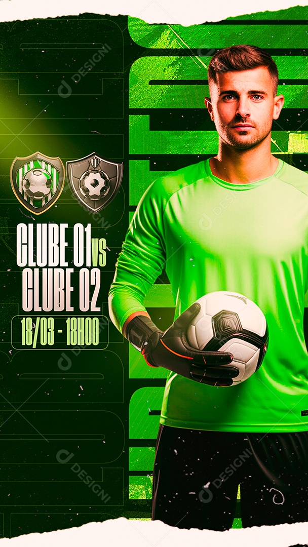 Story Clube 01 VS Clube 02 Futebol Social Media PSD Editável