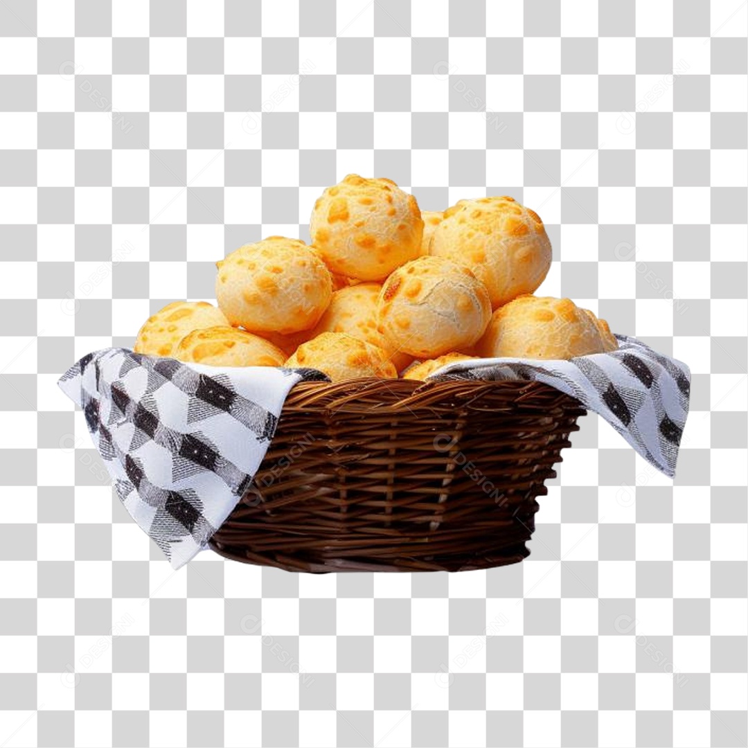 Pão de Queijo na Cesta PNG Transparente